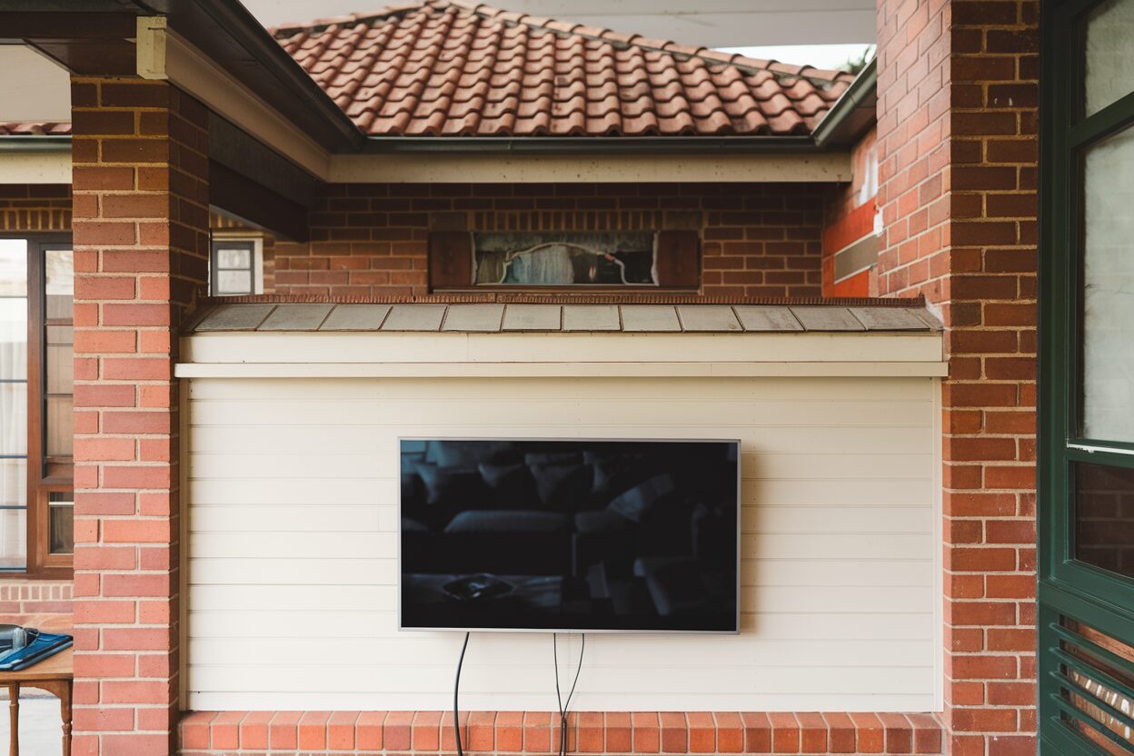 TV wall mounting with hidden cables
